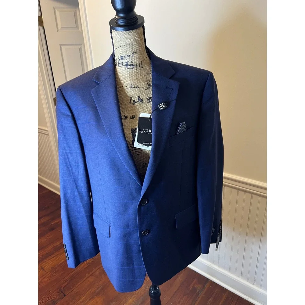 Lauren Ralph Lauren size 42S men's navy blue classic fit‎ ultra flex suit jacket